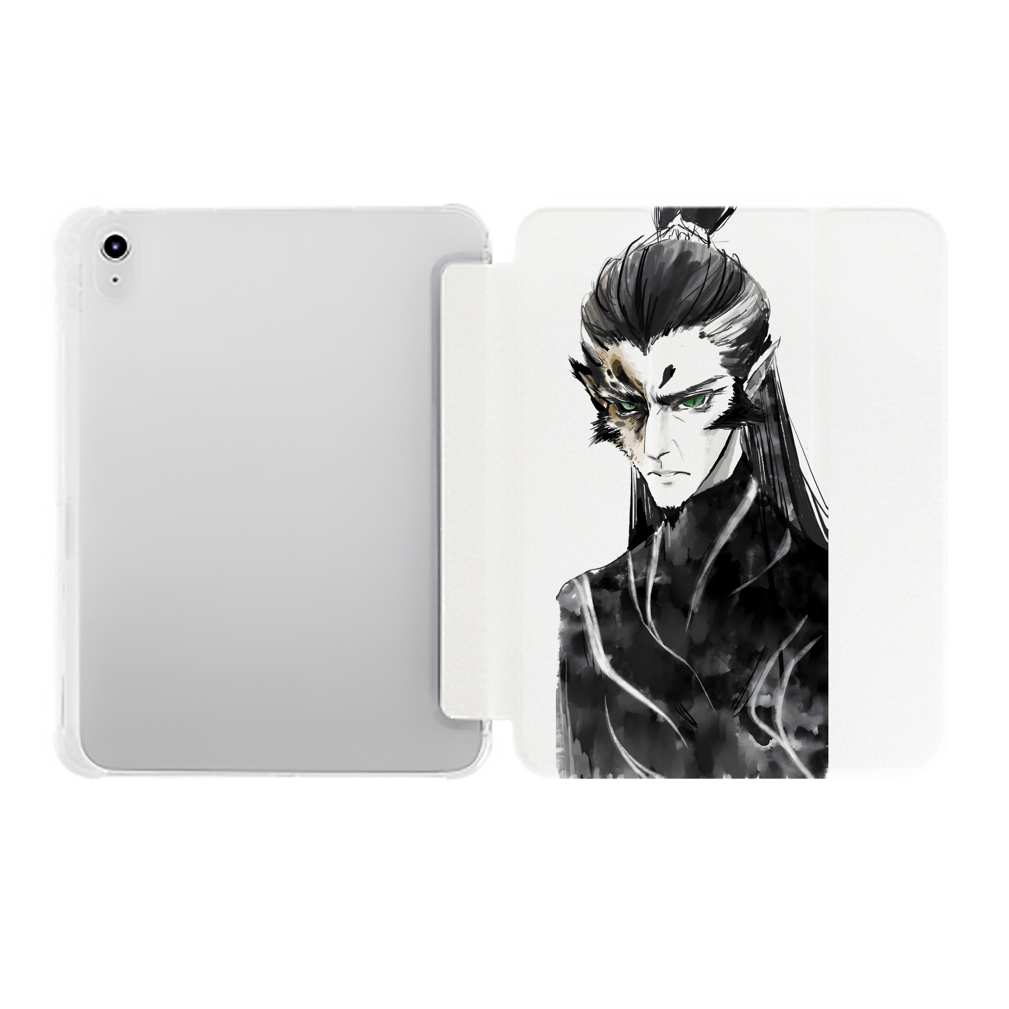 （画像用） Ne Zha 2 ナタ 魔童の大暴れ IPad ケース ペン収納付き 三つ折りスタンド PUレザー×シリコン 対応機種9.5/10.5/10.9インチ